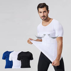 140D Men's Vest Shapewear Men Body Toning T-Shirt Slimming Body Shaper Corrective Posture Belly Control Compression Man Modeling Underwear Corset