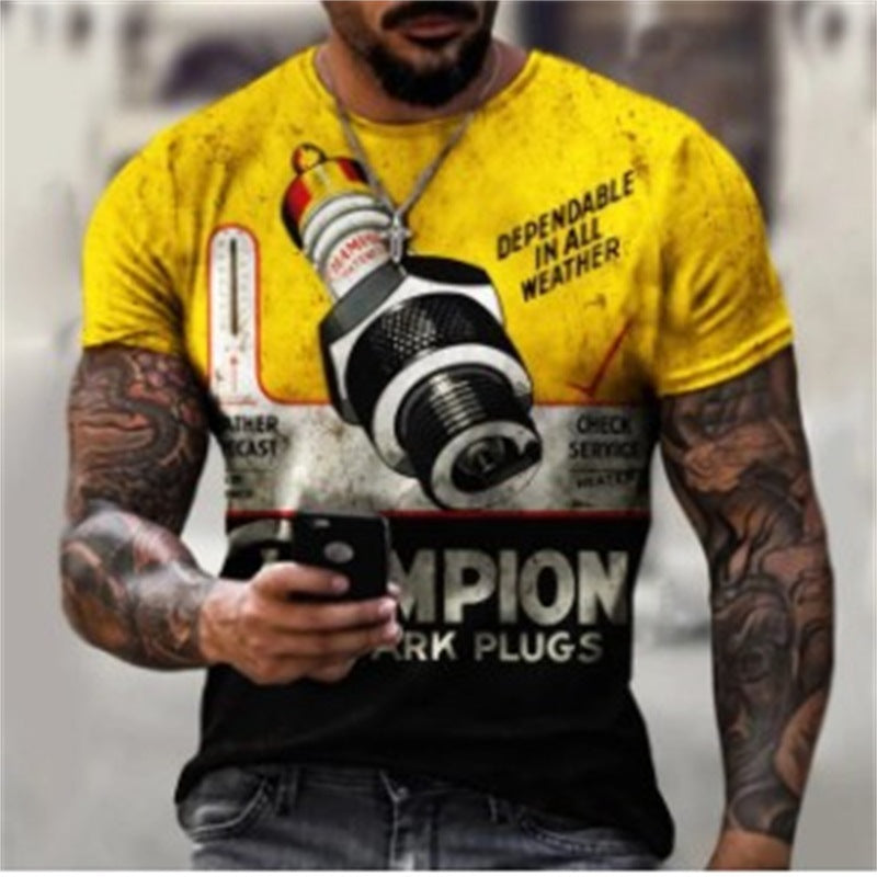 Digital Printing Short Sleeve Fashion T-shirt Men