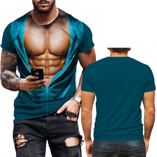 Printed Round Neck Casual T-shirt For Men